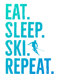 Eat Sleep Ski Repeat Gift Skiing Cool Gift Stripe Pom Pom Beanie