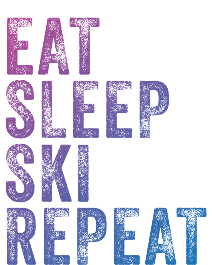 Eat Sleep Ski Repeat Skiing Skier Funny Vintage Distressed Gift Short Acrylic Beanie