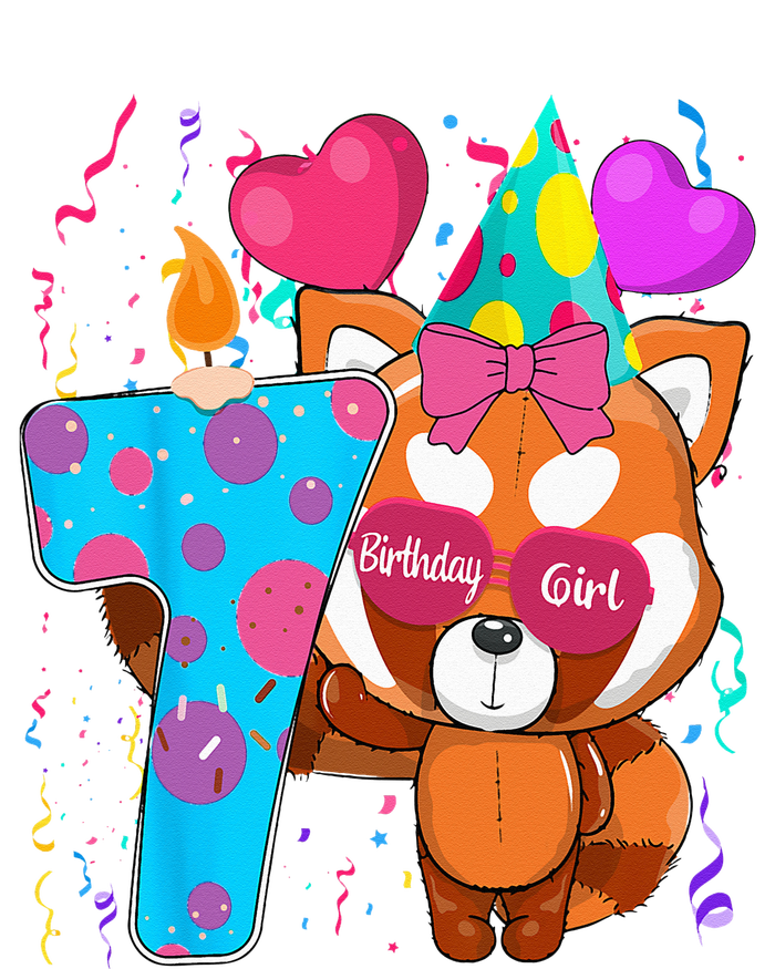 Red Panda 7th Birthday Im 7 Years Old Birthday Party Performance Fleece Hoodie