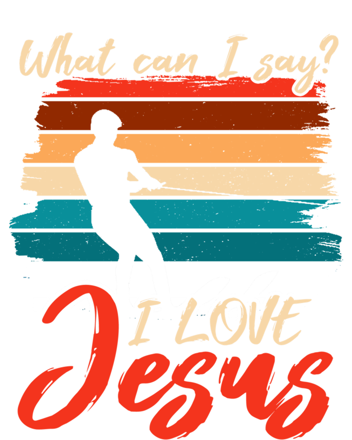 Whar Can I Say? I Love Jesus Water Water Skiing Cool Gift Stripe Pom Pom Beanie