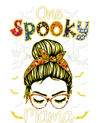 Groovy One Spooky Mama Messy Bun Witch Mom Halloween T-Shirt