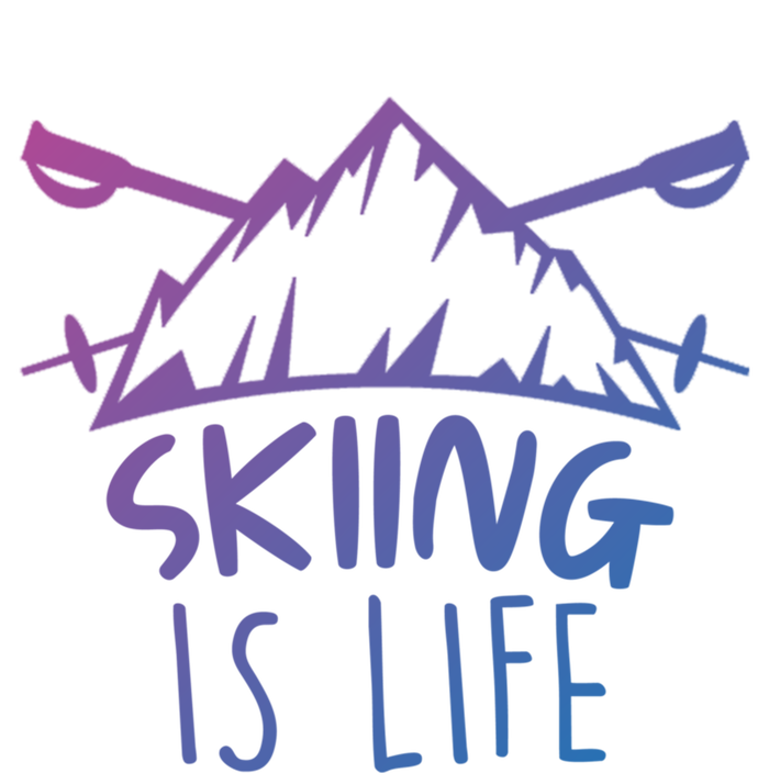 Funny Skiing Is Life Ski Instructor Skiing Meaningful Gift Full-Length Apron With Pockets