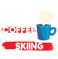 Funny Skiing Skier Saying But First Coffee Phrase Gift Kids Hoodie