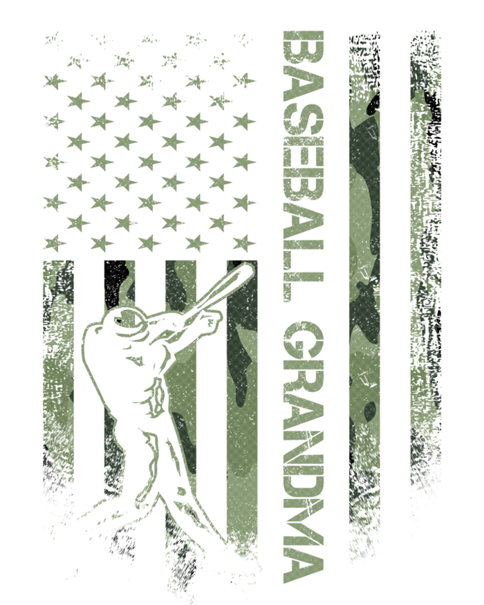 Vintage American Camo Flag Proud Baseball Grandma Silhouette Cool Gift Women's T-Shirt