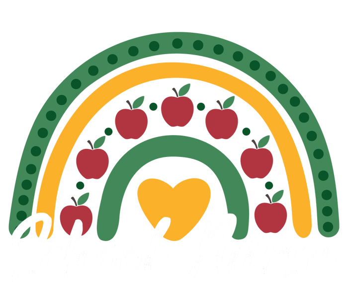 School Nurse Apple Rainbow Heart Sustainable Knit Beanie