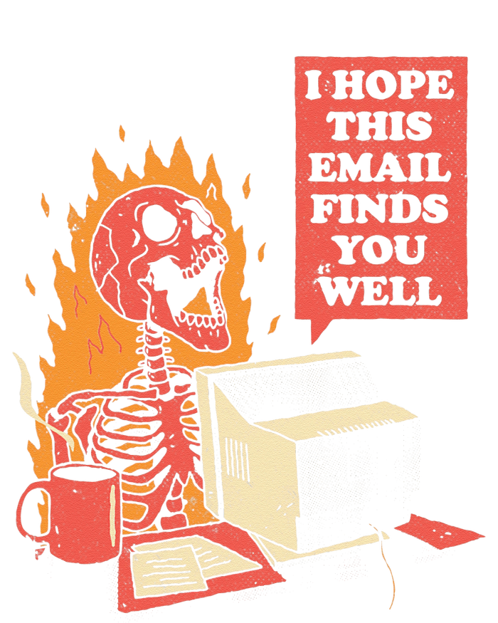 I Hope This Email Finds You Well Funny Skeleton Striped Beanie with Solid Band