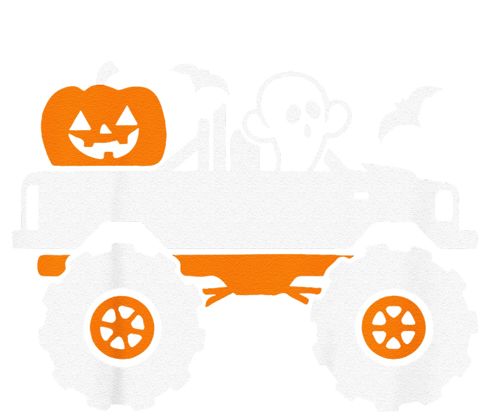 Funny Ghost Pumpkin Riding Monster Truck Lazy Halloween Costume T-Shirt