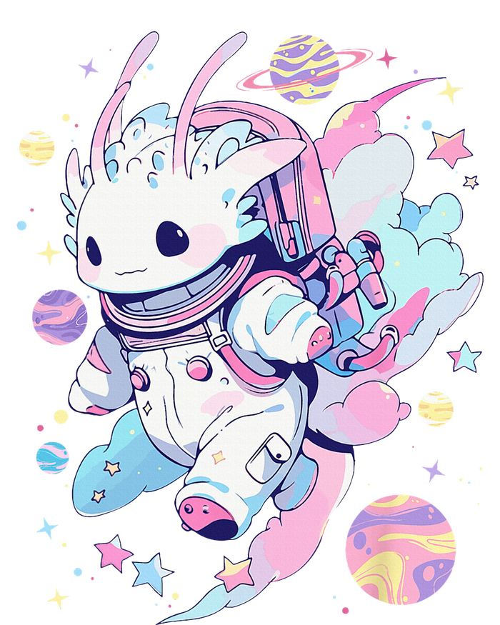 Cute Space Galaxy Axolotl Pastel Goth Aesthetic Nu Goth Bumper Sticker