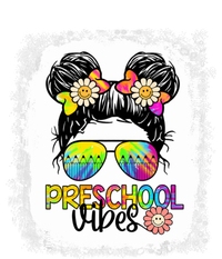 Preschool Vibes Bleached Messy Hair Bun Back To School Gift Sweatshirt Cinch Pack Bag