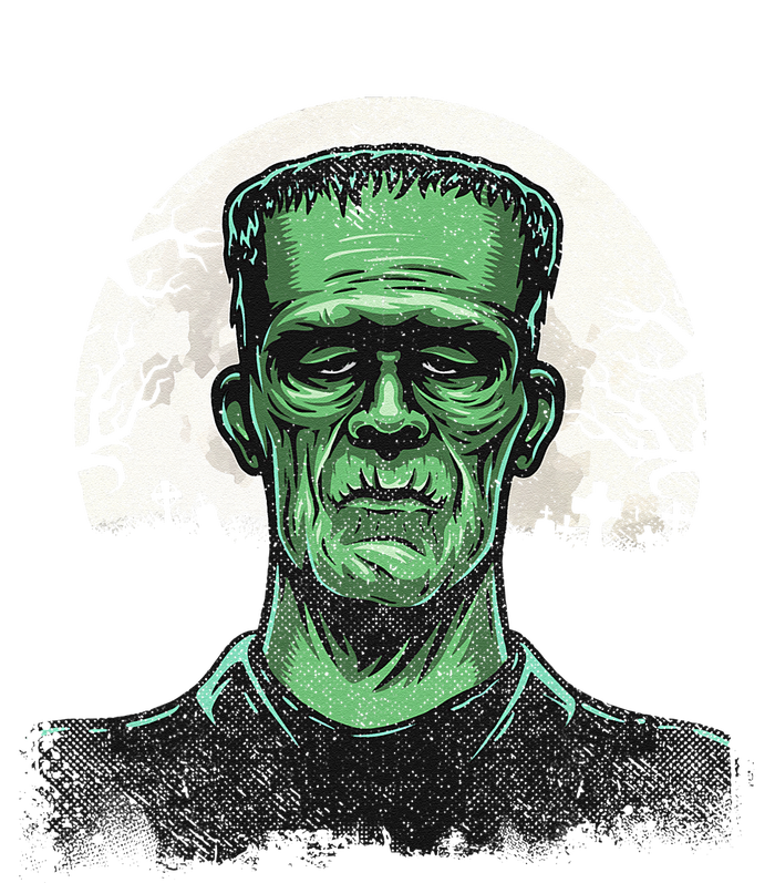 Scary Halloween Frankenstein Monster Face Munster T-Shirt