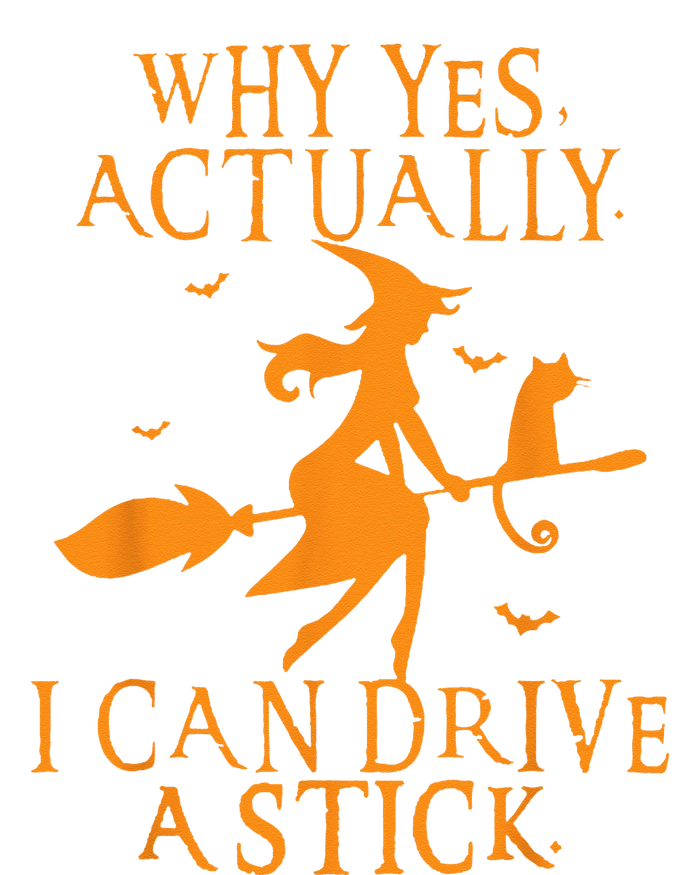 Why Yes Actually I Can Drive A Stick Halloween Witch & Cat Tall Sweatshirt