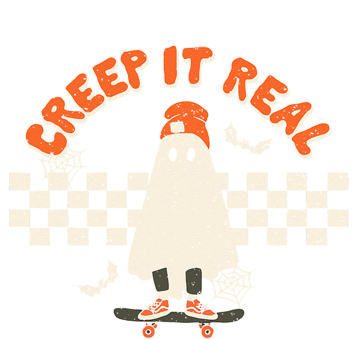 Retro Halloween Creep It Real Vintage Ghost Halloween Grommeted Golf Towel