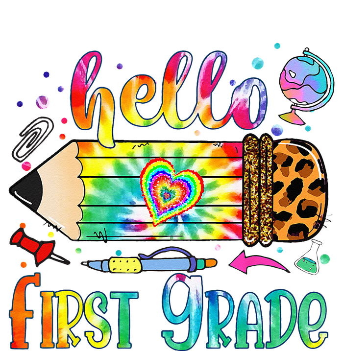 Hello 1st Grade Leopard Pencil Tie Dye Funny Back To School Performance Sprint T-Shirt