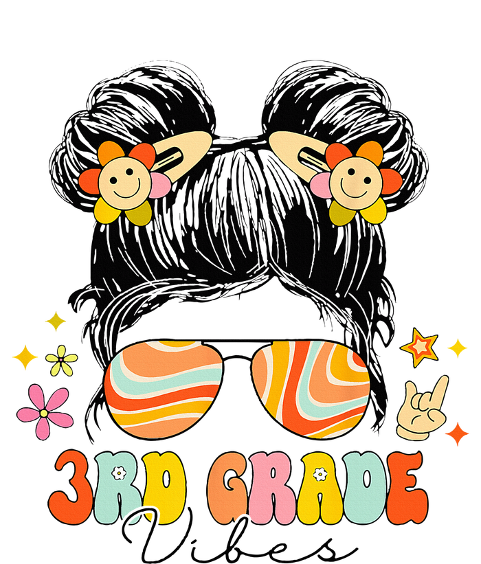 3rd Grade Vibes Messy Bun Third Grade Back To School Microfiber Hand Towel