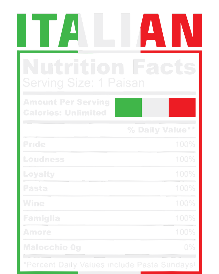 Italian Nutrition Facts Italiano Italy Pride Italian Flag Softstyle Adult Sport Polo