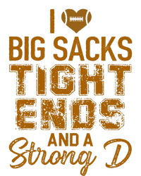 I Love Big Sacks Tight Ends And A Strong D Funny Football Full-Length Apron With Pockets