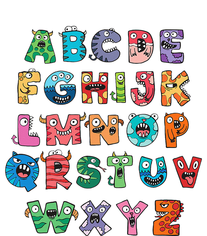 ABC Cute Monster Alphabet Halloween Teacher Costume Kids Ladies Essential Flowy Tank