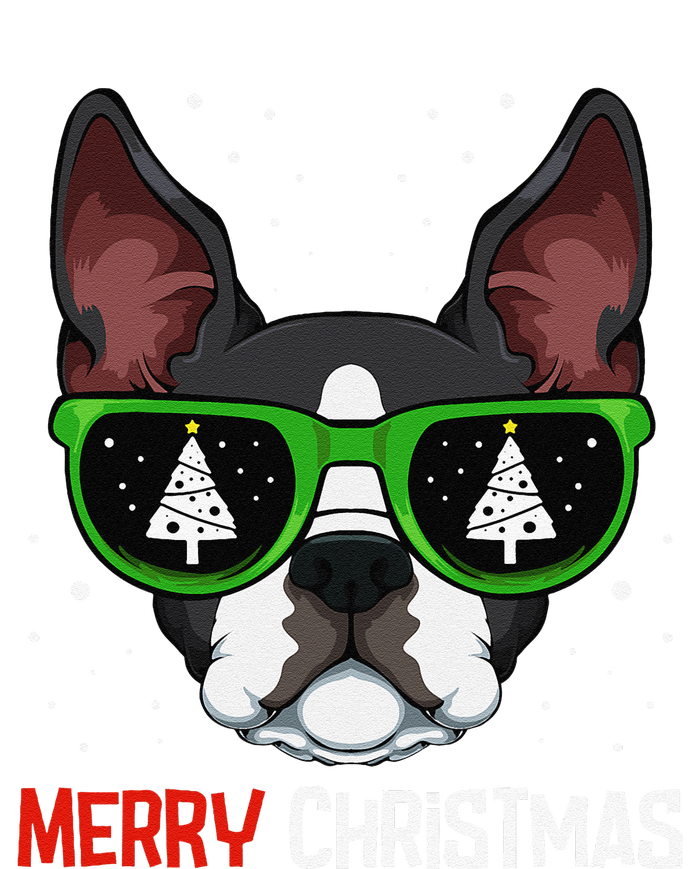 Boston Terrier Christmas Pajama Dog Sunglasses XMas Tree T-Shirt