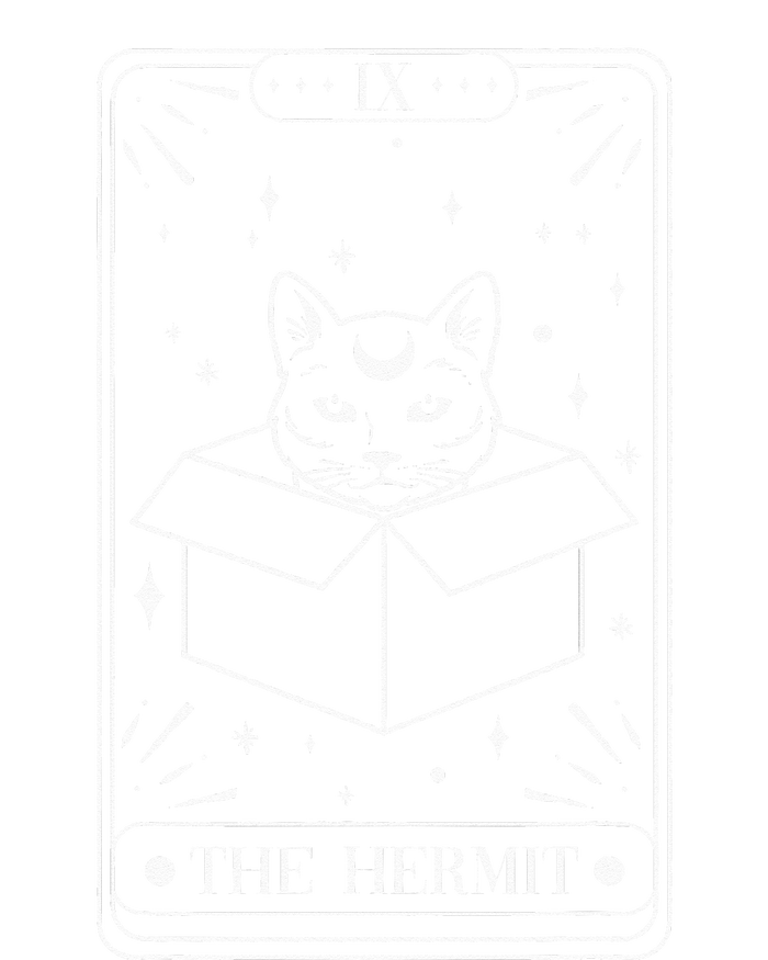 Funny Cat Hermit Tarot Card Witch Astrology Occult Halloween T-Shirt