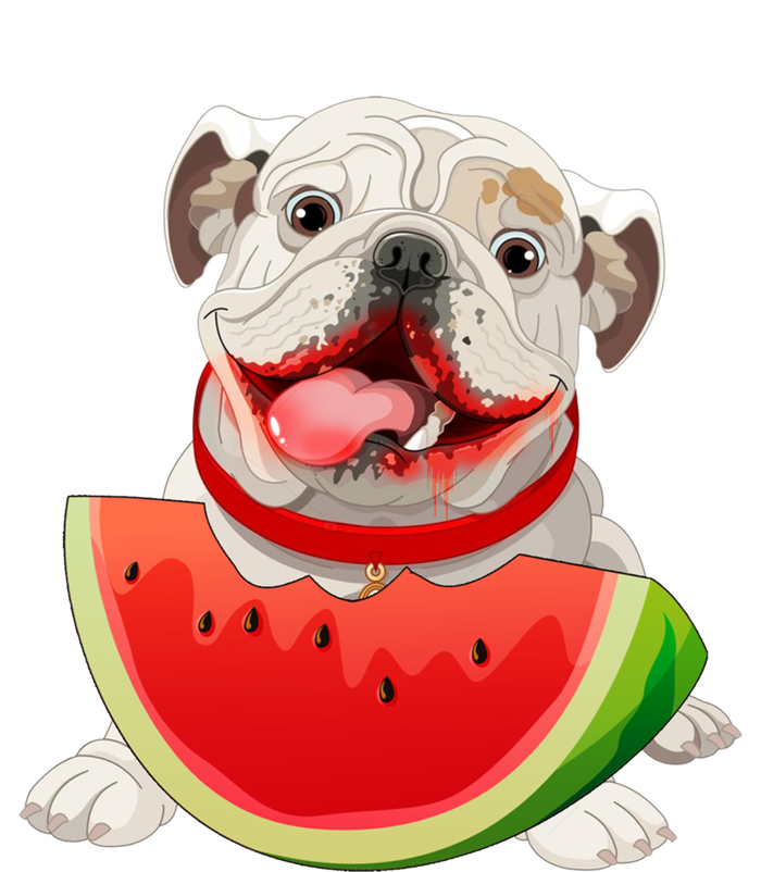 Funny English Bulldog Dog And Watermelon Slice Summer Vacation Gift Poster