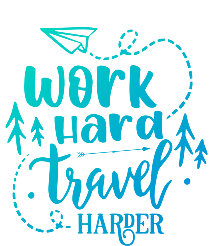 Work Hard Travel Harder Funny Quote Gift 16 in Basic Backpack