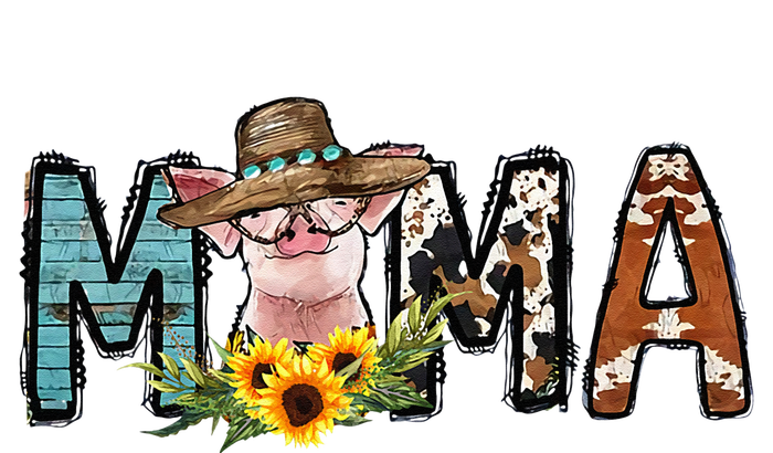 Pig Mama Pig Mom Sunflower Country Farm Life Cowhide T-Shirt