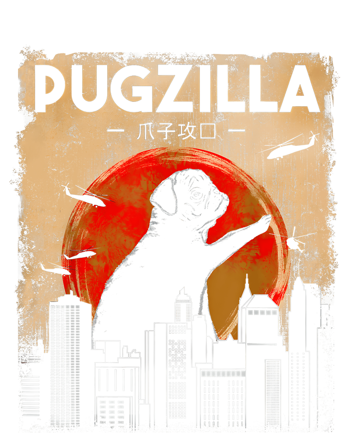 Funny Pug Pugzilla Funny Dog Pug T-Shirt