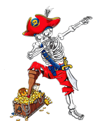 Dabbing Pirate Skeleton Dab Kids Halloween Costume Gift T-Shirt