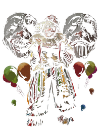 Creepy Evil Clown Balloons Horror Scary Halloween Costume T-Shirt