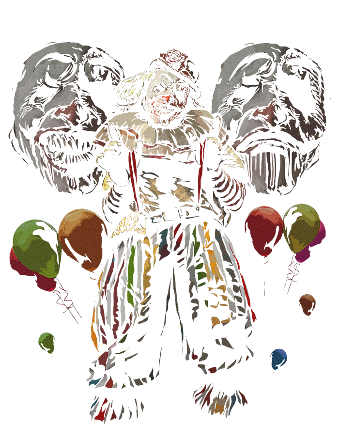 Creepy Evil Clown Balloons Horror Scary Halloween Costume T-Shirt