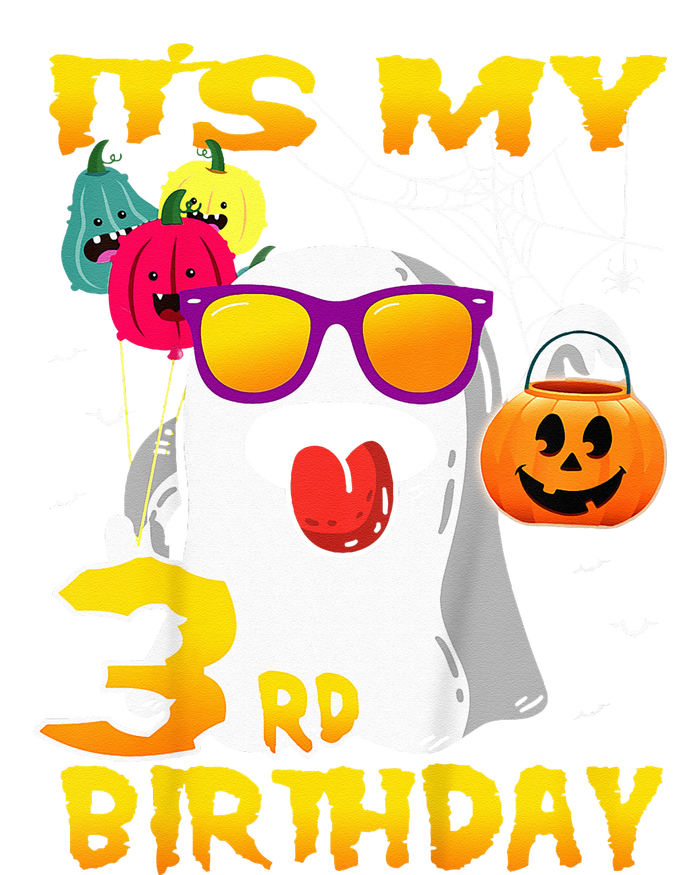 Kids Its My 3rd Birthday Ghost Pumpkin Halloween Party 3 Years T-Shirt