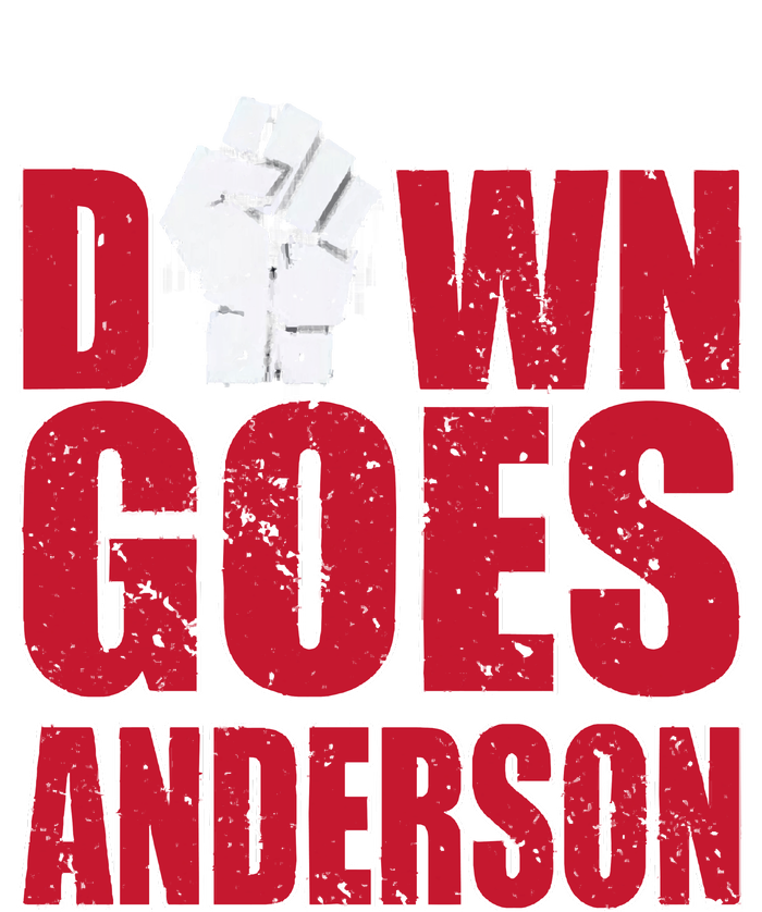 DOWN GOES ANDERSON FUNNY BASEBALL Softstyle Adult Sport Polo