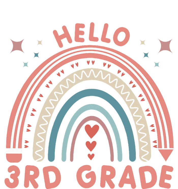 Hello 3rd Grade Rainbow Heart Back To School Teachers T-Shirt