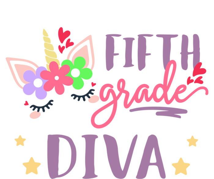 Fifth Grade Diva First Day Of School Unicorn Magical Meaningful Gift T-Shirt