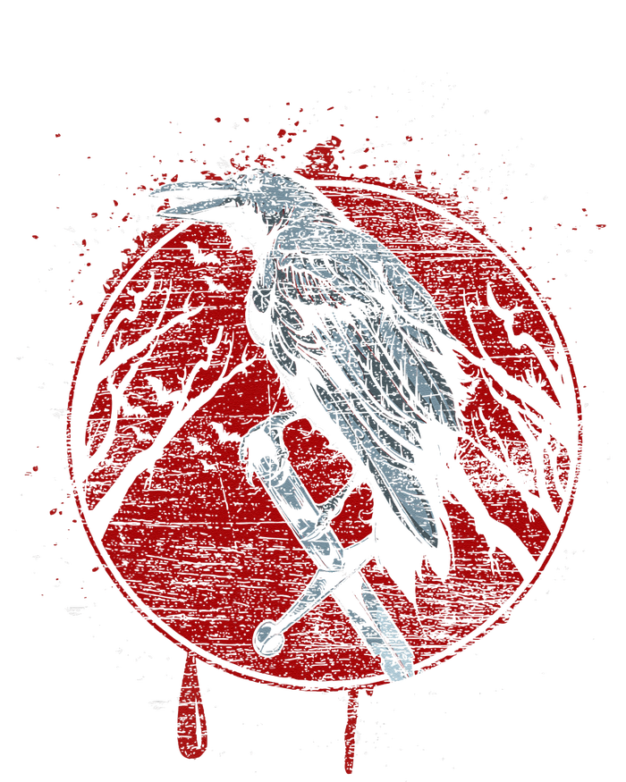 Halloween Raven Red Moon Spooky Night Crow T-Shirt