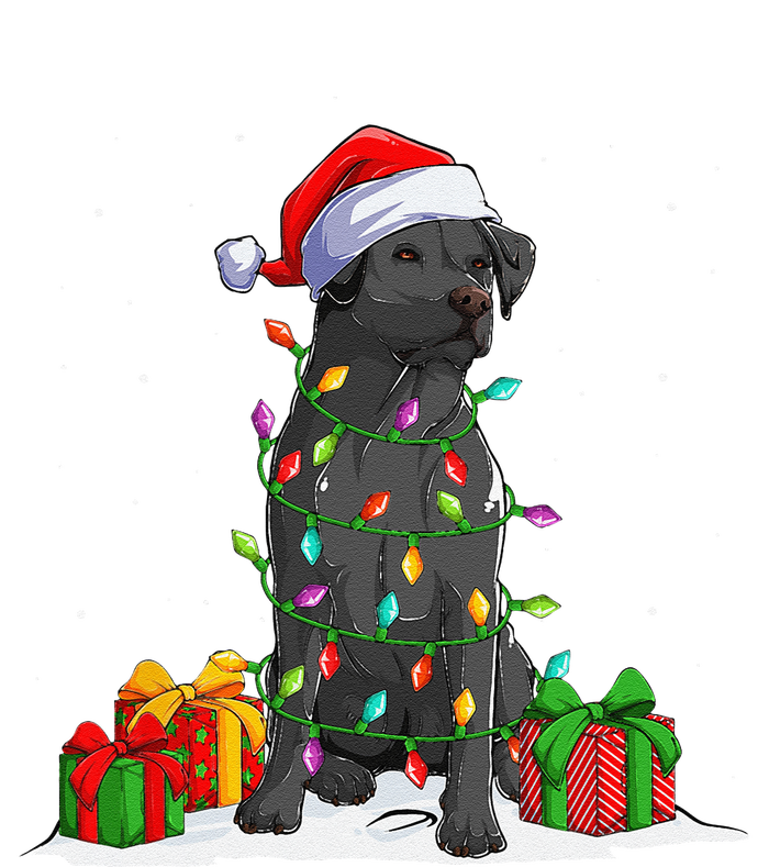 Black Lab Labrador Christmas Lights Pajama Dog Lover Xmas Sustainable Beanie