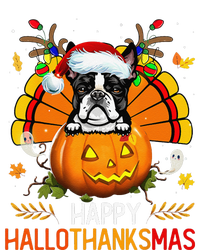 Boston Terrier Happy Hallothanksmas Halloween Christmas Softstyle Adult Sport Polo