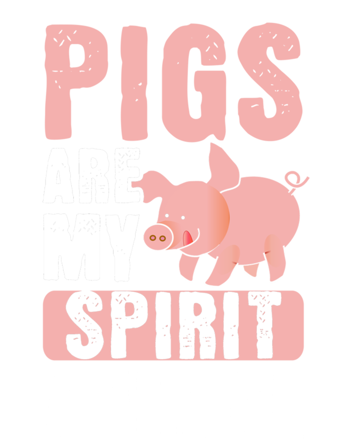 Pigs Are My Spirit Animal Pig Farmer Funny Pig Lover Gift Stripe Pom Pom Beanie