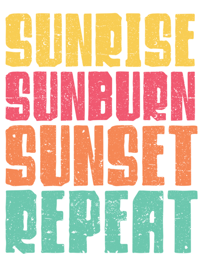 Sunrise Sunburn Sunset Repeat Beach Retro Distressed Typo Gift T-Shirt