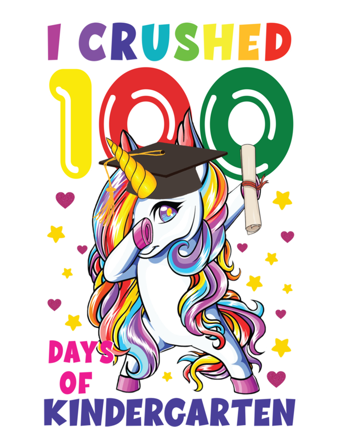 I Crushed 100 Day Of Kindergarten Unicorn Teacher Cute Gift T-Shirt