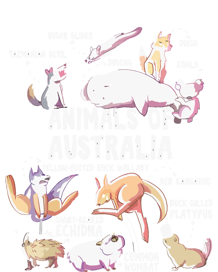 Animals Of Australia Australian Animal Educational Gift Cute Women's V-Neck T-Shirt