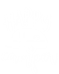 Happy Camper Camping Trailer Funny Camp Design Him And Her Cute Gift Women's Racerback Tank