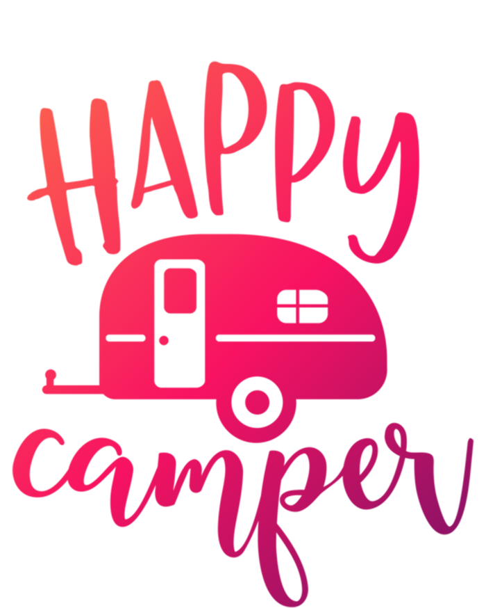 Happy Camper Camping Trailer Funny Camp Design Him And Her Cute Gift Tie-Dye Long Sleeve Shirt