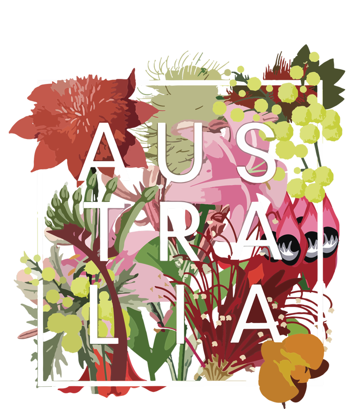 Flowers Of Australia Word Art Australian Pride T-Shirt