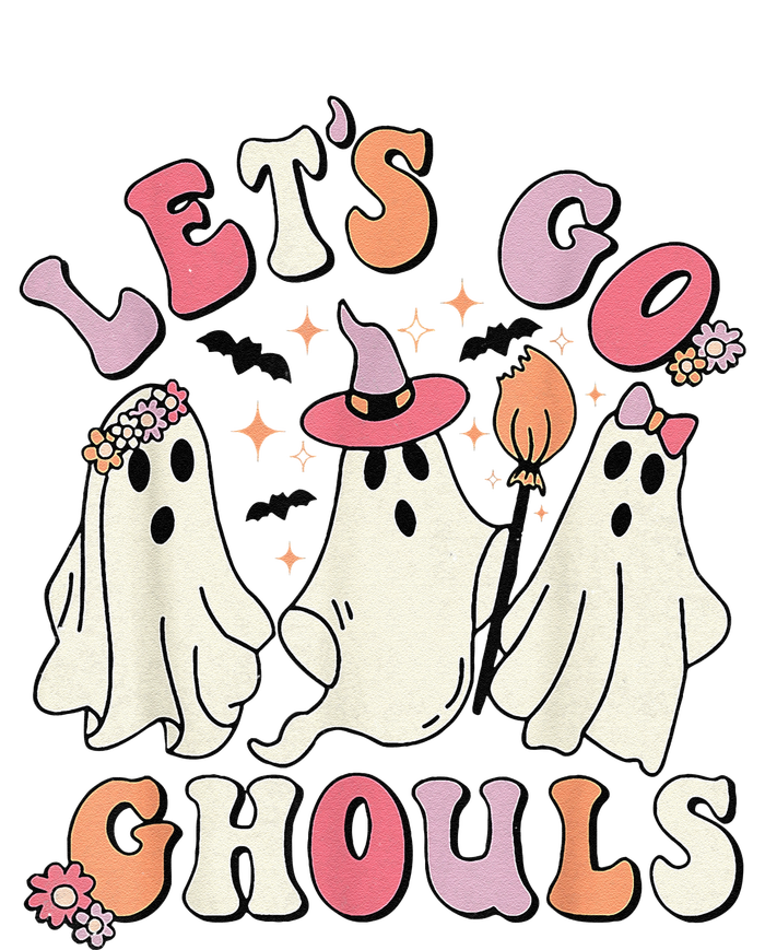 Lets Go Ghouls Halloween Ghost Outfit Costume Retro Groovy T-Shirt