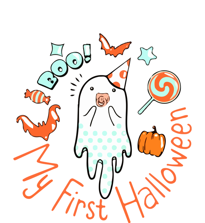 My First Halloween Cute Ghost Boho Baby Gift Women's Crop Top Tee