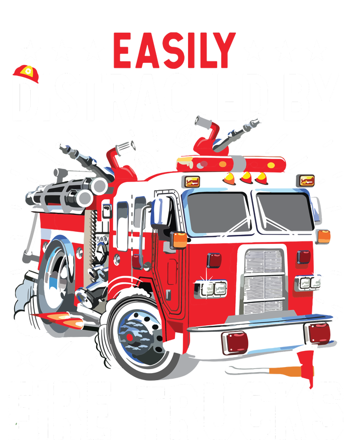 Firefighters Easily Distracted By Fire Trucks Men Boy Kids Women's T-Shirt