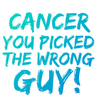 Funny Cancer You Picked The Wrong Guy Fighter Survivor Gift Striped Beanie with Solid Band