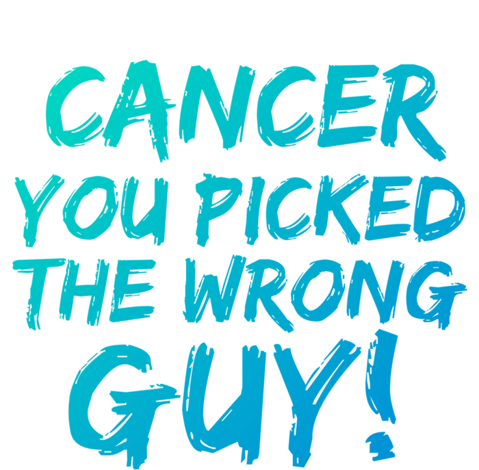 Funny Cancer You Picked The Wrong Guy Fighter Survivor Gift Striped Beanie with Solid Band