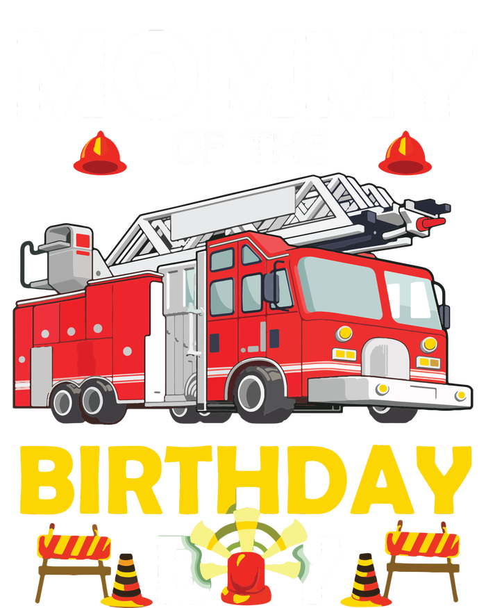 Mommy Of The Birthday Boy Fire Truck Firefighter Party Mom Kids Tie-Dye T-Shirt